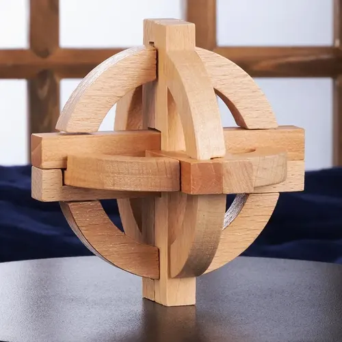 Holz Kongming Luban Lock 3D Gehirn Teaser Puzzle Büro Dekompression Puzzle für Erwachsene