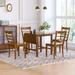 5-Piece Kitchen Dining Table Set, Wood Square Drop Leaf Breakfast Nook Extendable Dining Table Set with 4 Ladder Back Chairs