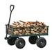 GymChoice Steel Garden Cart Steel Mesh Removable Sides Heavy Type 550 lbs Capacity Utility Metal Wagon with 180Â°Rotating Handle and 10 in Tires Perfect for Garden Farm Yard Warehouses