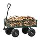 GymChoice Steel Garden Cart Steel Mesh Removable Sides Heavy Type 550 lbs Capacity Utility Metal Wagon with 180Â°Rotating Handle and 10 in Tires Perfect for Garden Farm Yard Warehouses