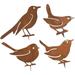 4 Pcs Rusty Birds Decoration Waterproof Metal Birds Garden Stake Silhouettes Decorative For The Garden Home Yard