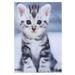 1pc Adorable Cat Garden Flag Printed Garden Flag Summer Courtyard Hanging Flag Wall Hanging Decoration for Home (Grey)