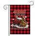 1pc Buffalo plaid Red truck Elk Christmas tree Garden Flag Double Sided 12 x 18 Inch Yard Flag for Garden Yard Decorations