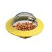pet food dispenser toy Pet Bite Toy Multifunction Rolling Leakage Toy Creative Dog Food Dispenser Funny Food Leaking Device Feed Training Toy (Yellow)