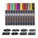 Liquid Chalk - 12 Washable Colors Fine Tip Chalk Pens (3Mm) Wet Erase For Blackboard Glass Window Chalkboard Signs Car And Kids Arts - Reversible Tip & Chalkboard Stickers