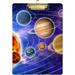 Hyjoy Solar System Planets Clipboard Acrylic Standard A4 Letter Size Clip Board with Low Profile Clip for Office Classroom Doctor Nurse and Teacher