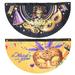2Pcs Mardi Gras Flags Banner Half Fan Bunting Carnival Party Decor for Outdoor Indoor