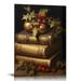 JEUXUS Vintage Christmas Canvas Wall Art Rustic Books Art Still Life Pictures for Wall Merry Christmas Poster Winter Print Xmas Dark Academia Decor Wall Decorations Gifts 12x16in Unframed