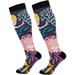 bestwell Mermaid Compression Socks Women Men Long Stocking (20-30mmHg) Travel Knee High Stockings for Athletic Sports Running Cycling Nursing (21-22) (20-30mmHg)