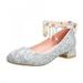 KYAIGUO Little Kids Girls Dress Pumps Shoes Glitter Sequins Princess Low Heels Mary Jane Party Dance Shoes