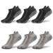 Men Ankle Compression Running Socks 6 Pairs Cushioned Low Cut Athletic Socks with Arch Support (XL(43-47cm) Gray)