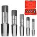 5-Piece NPT Pipe Tap Set Precision Carbon Steel NPT Tap Set for Clean Accurate Threads 3/4 1/2 3/8 1/4 1/8 NPT Tap Perfect for Plumbers Mechanics DIYers with Durable Plastic Case