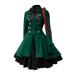 Floleo Vintage Dresses For Women Fashion Princess Dress Long Sleeve Gothic Court Collar Patchwork Plus Size