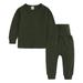 TOWED22 Baby Boys 2Pcs Fall Outfits Solid Color Long Sleeve Crewneck Sweatshirt Top Casual Pants Set 2Pcs Fall Winter Outfits(AG 9-12 M)