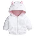 Eashery Girls Winter Puffer Jacket Classic Denim Jean Jacket Lightweight Pullover Top Girls Jacket (White 9-12 Months)