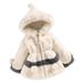 Eashery Girls and Toddlers Lightweight Jacket Girls Oversized Jacket Long Sleeve Cotton Pullover Girls Outerwear Jackets (Beige 2-3 Years)