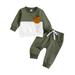 TOWED22 Toddler Boy Clothes Letter Sweatshirt Top + Pants Outfit Set Baby Boys Clothes Baby Boys Outfits(AG 2-3 Y)