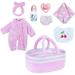 RSG 8 Pcs Baby Doll Clothes with Bassinet for 10-12 inch Baby Doll Baby Doll Clothes Outfit Accessories fit Newborn Baby Doll Girl