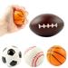 LBS Mini Sports Balls for Kids Party Favorite Toy Soccer Ball Basketball Football Baseball (4 Pack) Squeezefoam for Stress Anxiety Relief Relaxation (4 Pack (Mix Sports))