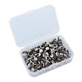 NUOLUX 200pcs Paper Fasteners Brass Plated Brads Round Metal Brads with Storage Box for Crafts DIY(Silver)