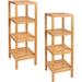 PPDMBIUU 4-Tier Bamboo Unit Rack for Small Space Sturdy Bookcase Flower Stand for Bathroom Kitchen Living Room Balcony Home Office Natural (2)