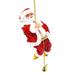 Irfora Santa Claus Climbing Beads Battery Operated Electric Climb Up and Down Climbing Santa with Light and Music Christ
