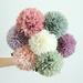 Simulation Flower 7pcs Dandelion Flower Ball Simulation Flower Decor Artificial Lifelike Flowers Layout for Home Office Wedding Party (White Champagne Blue Light Purple Green Red and Dark Purple)