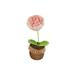 Handmade Crochet Flowers Mini Potted Plants with Green Leaves DIY Cute Crochet Artificial Flower for Kitchen Ornaments Gradient Pink Rose