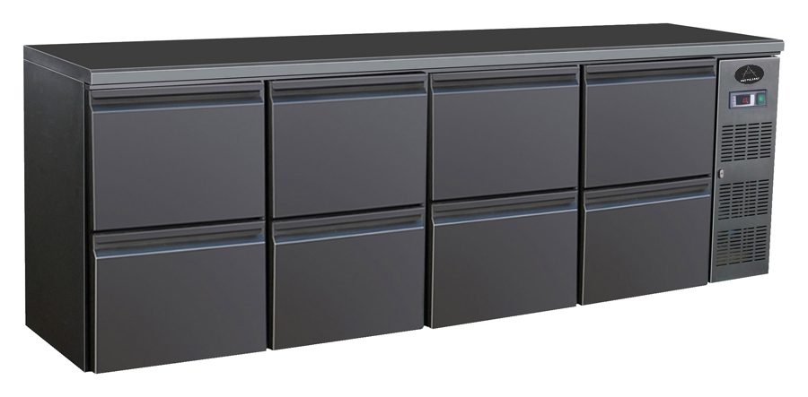 A&S polarny Gastro Barkühler Bar-Kühlschrank schwarz 8 Schubladen 698 l, 2542x513x860 mm 0-10°C Image