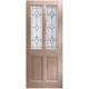 Mccall 2 Panel Silkscreen Glazed Oak Veneer External Front Door, (H)2032mm (W)813mm