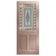Randall 2 Panel Etched Glazed Hardwood Veneer Back Door, (H)2032mm (W)813mm