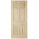 Hensley 6 Panel Unglazed Hardwood Veneer External Front/back Door, (H)1981mm (W)838mm