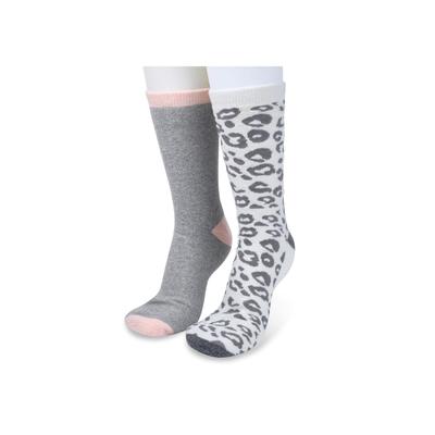 Women's 2 Pack Super Soft Midweight Cushioned Thermal Socks by GaaHuu in Natural Leopard (Size ONE)