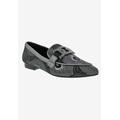 Wide Width Women's Felix Casual Flat by Bellini in Black Silver Combo (Size 9 W)