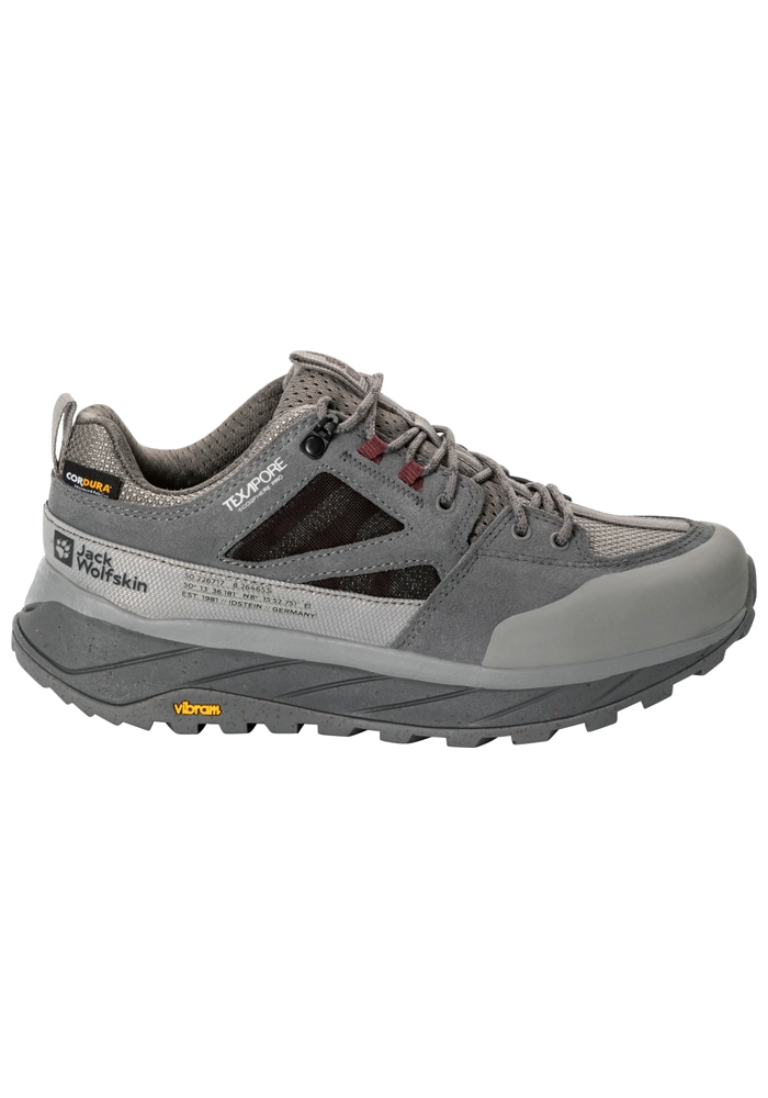 Hikingschuh JACK WOLFSKIN "TERRAQUEST TEXAPORE LOW W", Damen, Gr. UK6-EU395, Normalschaft, grau (smokey, grau), Obermaterial:Leather / Futter: Textile TEXAPORE ECOSPHERE PRO / Sohle: Rubber / EVA, Schuhe