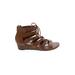 American Eagle Outfitters Wedges: Brown Print Shoes - Women's Size 7 1/2 - Open Toe