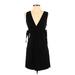 Maserati Casual Dress - Party Plunge Sleeveless: Black Print Dresses - Women's Size Small