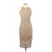 Eva Mendes by New York & Company Casual Dress: Tan Dresses - Women's Size X-Small