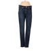 Rag & Bone/JEAN Jeans - Mid/Reg Rise Skinny Leg Boyfriend: Blue Bottoms - Women's Size 26 - Dark Wash