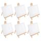PATIKIL 5" x 7" Canvas Easel Set, 6 Set Mini Stretched Display Canvases Panel Board with Portable Tripod Wooden Holder Stand for Drawing Painting Art