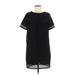 FELICITY & COCO Casual Dress - Mini Crew Neck Short sleeves: Black Print Dresses - Women's Size Medium