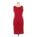 Chadwicks Casual Dress - Sheath Crew Neck Sleeveless: Burgundy Print Dresses - Women's Size 10