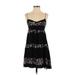 Derek Lam 10 Crosby Casual Dress - Mini V-Neck Sleeveless: Black Floral Dresses - Women's Size 2