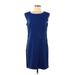 Laundry by Design Casual Dress - Shift Crew Neck Sleeveless: Blue Print Dresses - Women's Size Medium