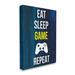 Stupell Industries Eat Sleep Game Repeat Controller Layered Background by Annie Warren - Floater Frame Print on Canvas Canvas | Wayfair