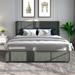 Latitude Run® Cyanthia Bed Upholstered/Linen in Gray | 39 H x 84.4 W x 63.5 D in | Wayfair 6EEBDB34370A4B319B72B48698DFCB7E