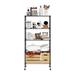 Rebrilliant Furinno Wayar 5-Tier Metal Storage Shelf Rack Cart w/ Casters, 30 x 14 x 60 Steel in Black | 60 H x 30 W x 14 D in | Wayfair