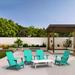 Rosecliff Heights Cambelle 5 Piece Multiple Chairs Seating Group in Blue/White | Outdoor Furniture | Wayfair 8BD4288BE3234F2AB5DE3B58C8700EA1