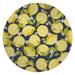 Blue;yellow;green Round 5' Area Rug - LEMON DAYS NAVY Laundry Mat By East Urban Home 60.0 x 60.0 x 0.08 in blue/green/yellowPolyester | Wayfair