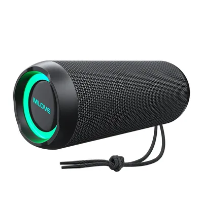 MLOVE Outdoor Bluetooth Speaker with One-touch BassUp, IPX7 Waterproof,Micro SD Card,AUX-in Plug,37H Playtime,RGB Light